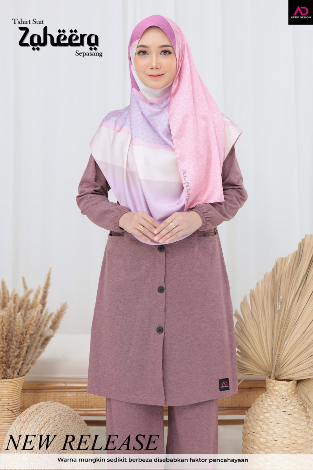 SUIT ZAHEERA UMRAH SET - KP001 TONE COLOR MAROON