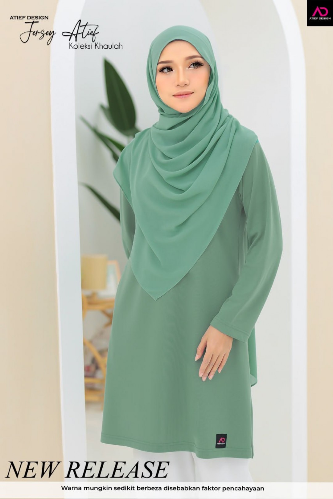 (PLUSSIZE) JERSEY ATIEF- KH047 MINT GREEN