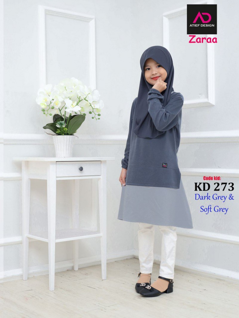 ZARAA COTTON (S) - DARK GREY & SOFT GREY