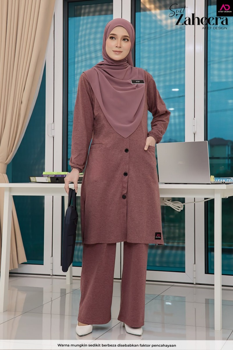 SUIT ZAHEERA UMRAH SET - KP001 TONE COLOR MAROON