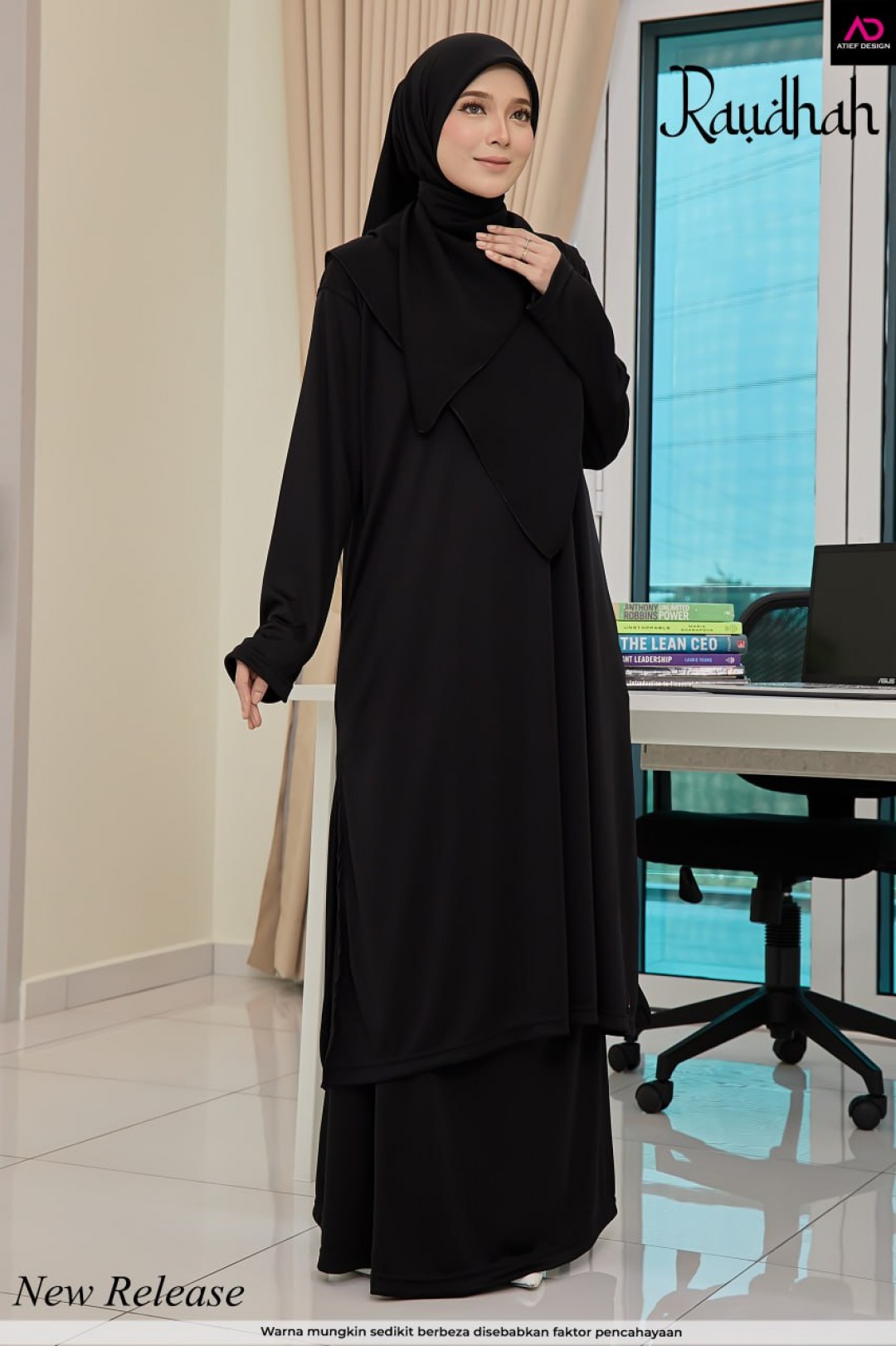 SUIT RAUDHAH SEPASANG - KP012 BLACK