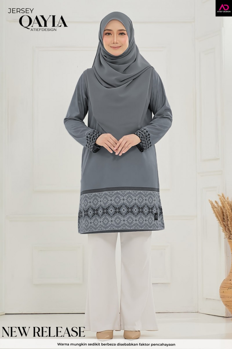 QAYLA EDISI SONGKET - SEROJA BLUE GREY