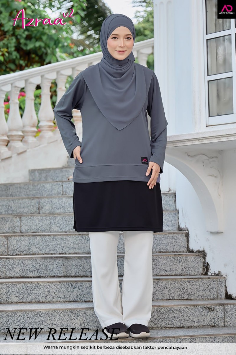 AZRAA JERSEY MUSLIMAH- KH128 SILVER