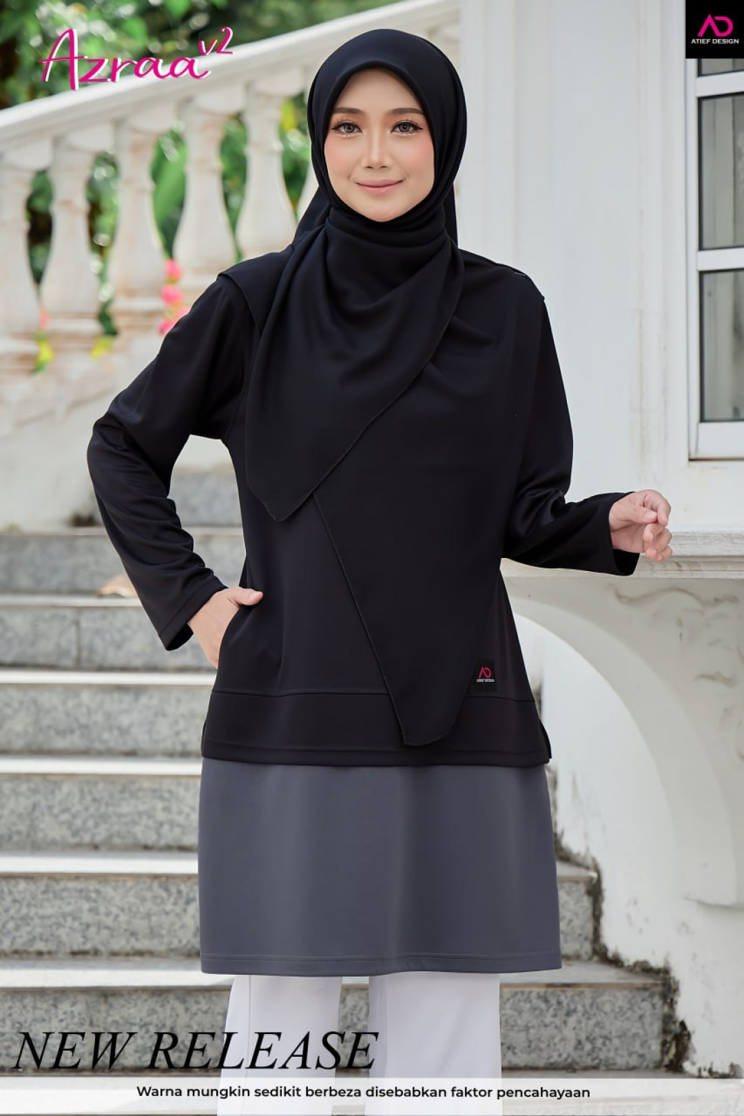 AZRAA JERSEY MUSLIMAH- KH127 CHARCOAL