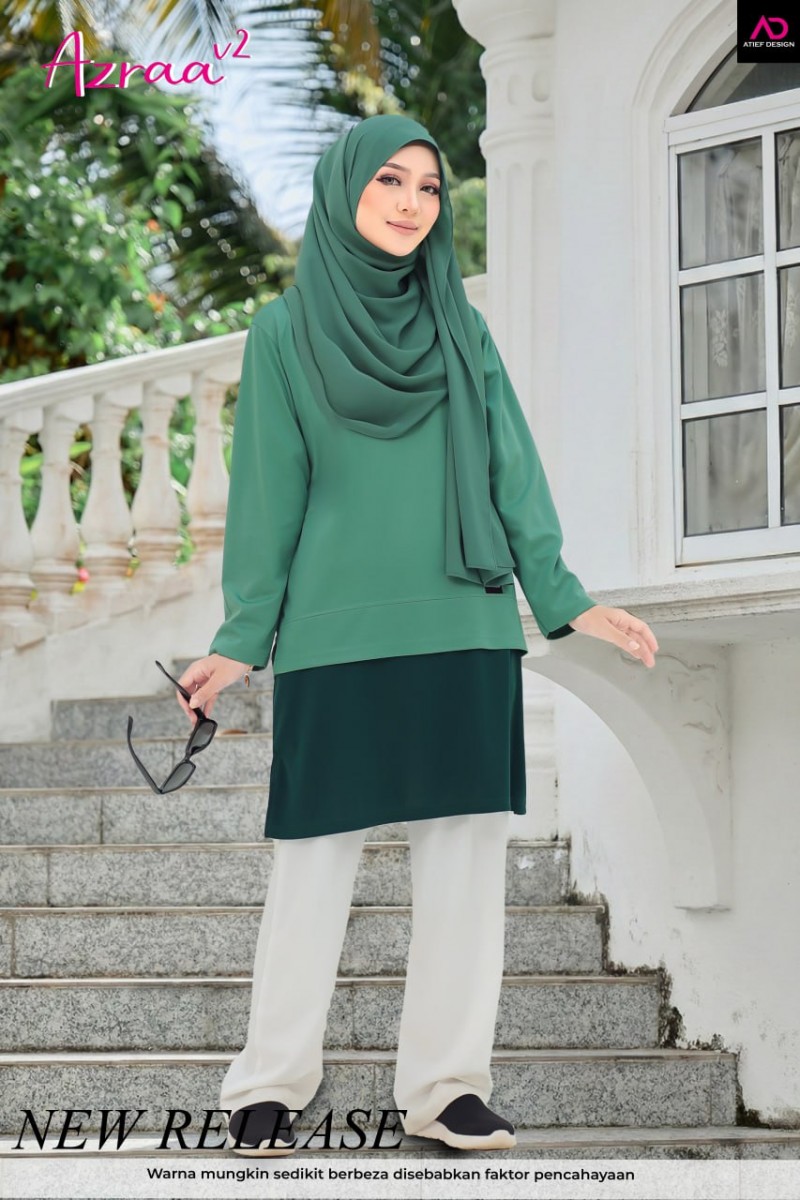 AZRAA JERSEY MUSLIMAH- KH071 AQUA GREEN