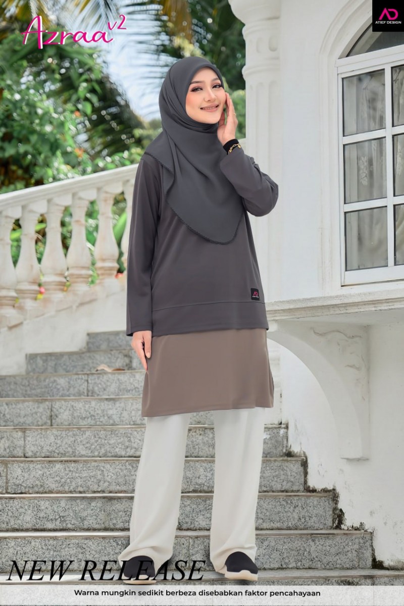 AZRAA JERSEY MUSLIMAH- KH067 GREY