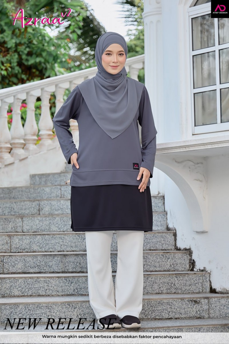 AZRAA JERSEY MUSLIMAH- KH128 SILVER