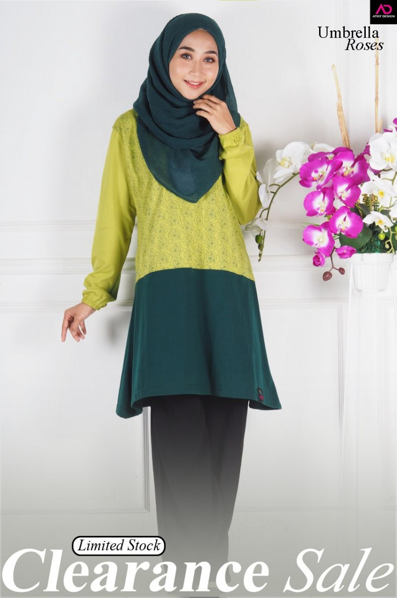 ROSES COTTON (BF FRIENDLY) (3XL) - EMERALD & APPLE GREEN